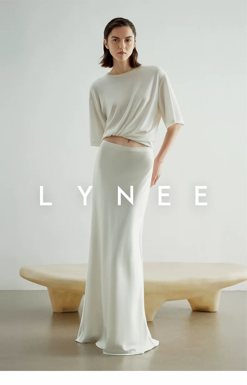Elegant Satin Fishtail Skirt