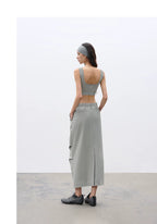 Loose Casual Outdoor Pleated Functional Straight Skirt