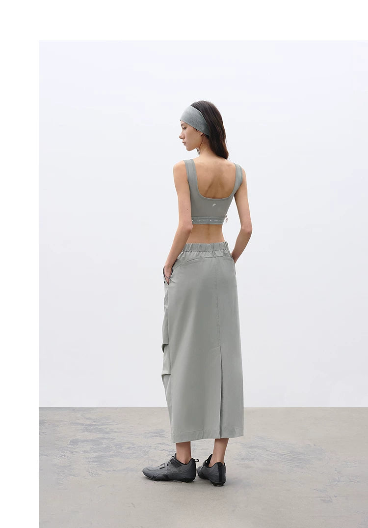 Loose Casual Outdoor Pleated Functional Straight Skirt