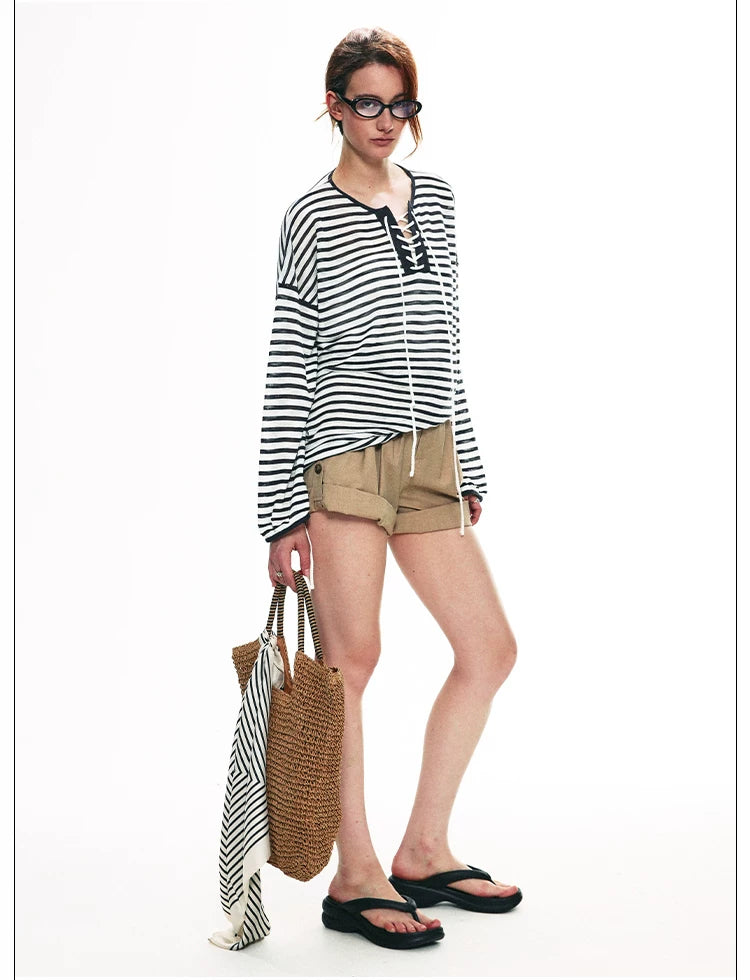 Casual Summer Straight Suit Shorts with Rolled Hem Secondary image