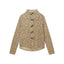 Elegant Jacquard Lace Patchwork Mandarin Collar Shirt