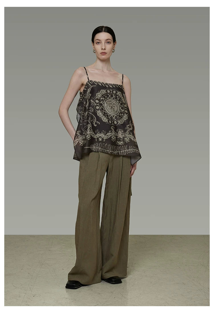 Boho Ethnic Print Vacation Cami Top
