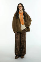 Retro Sun Print Loose Fit Casual Pants – Breathable Spring/Summer Trousers