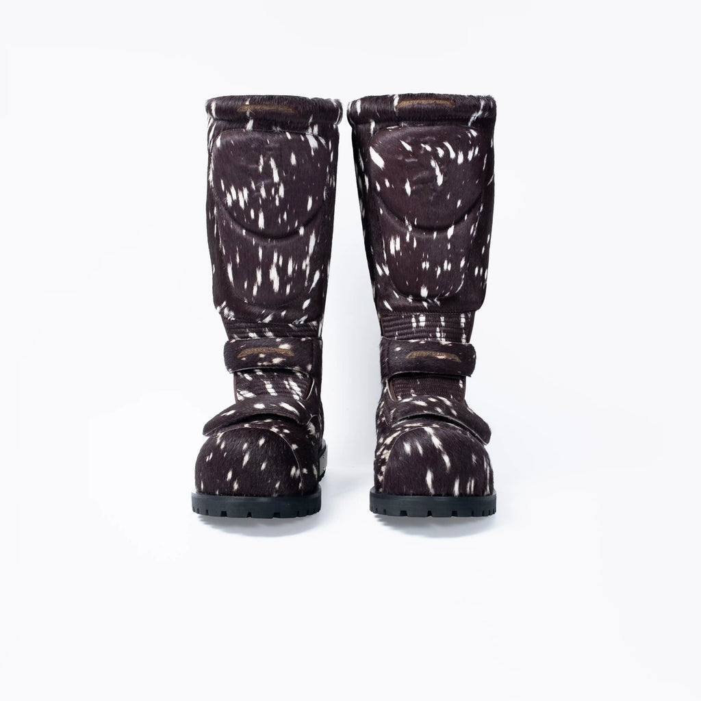 FVVO Armored Spotted Pony Hair Mid-Calf Boots