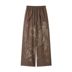 Retro Sun Print Loose Fit Casual Pants – Breathable Spring/Summer Trousers