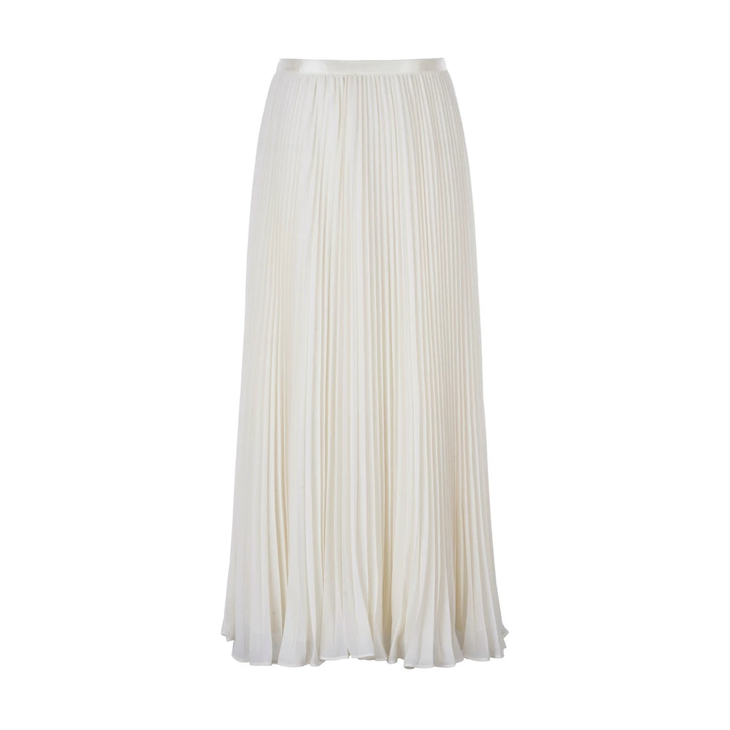 Elegant Chiffon Pleated A-Line Maxi Skirt