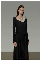 Asymmetric Faux Two-Piece Knit Top