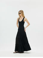 Layered Chiffon A-Line Maxi Dress