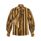 French Vintage Velvet Drop-Shoulder Long Sleeve Shirt