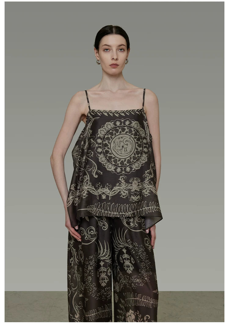 Boho Ethnic Print Vacation Cami Top