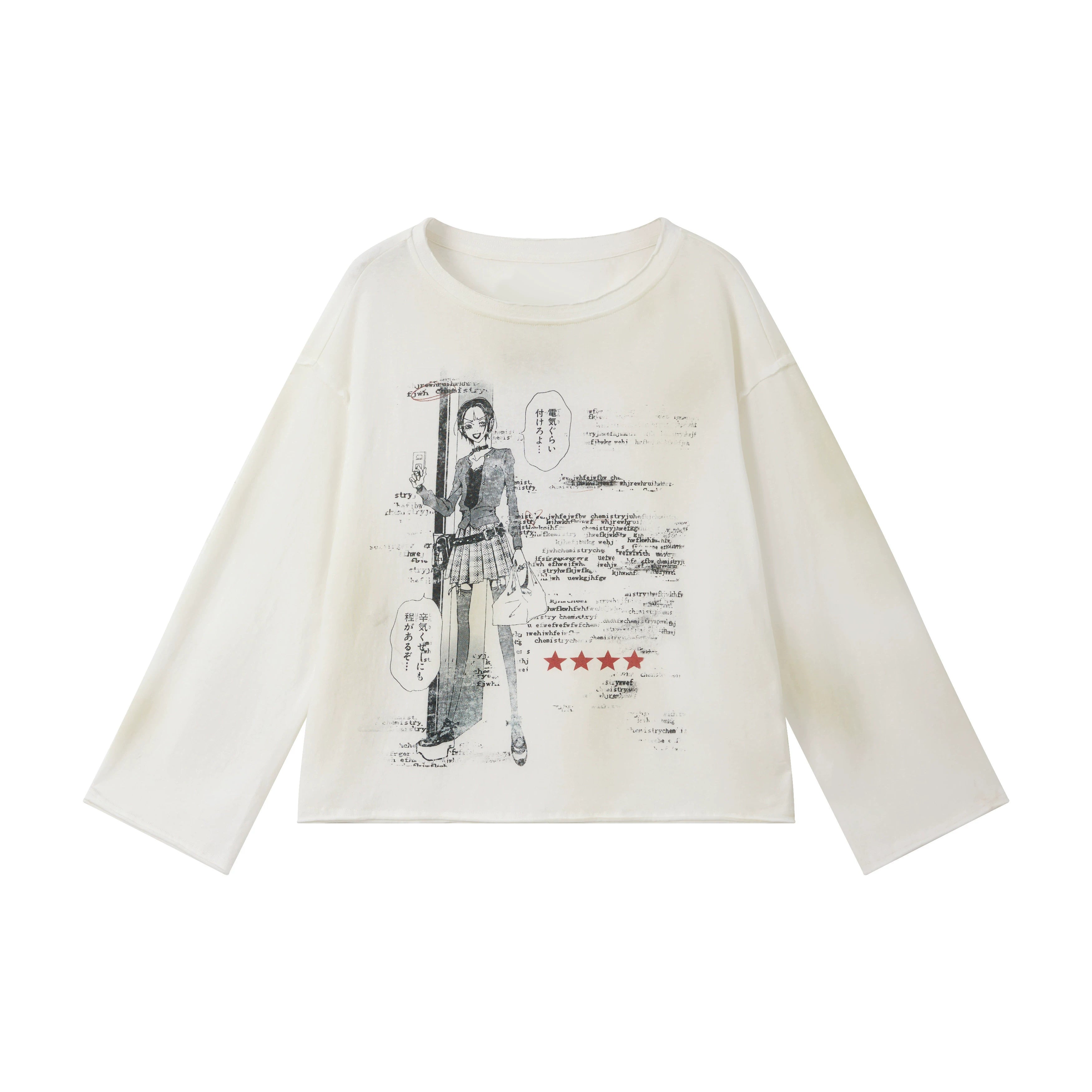 NANA Collaboration Vintage Loose Fit Graphic Long Sleeve T-Shirt Main image