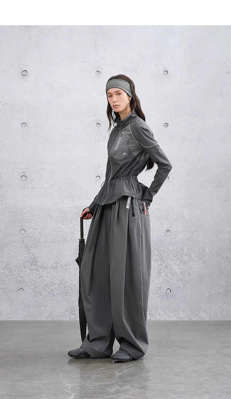 Summer Loose Mesh Stand Collar Lightweight Sun Protection Jacket