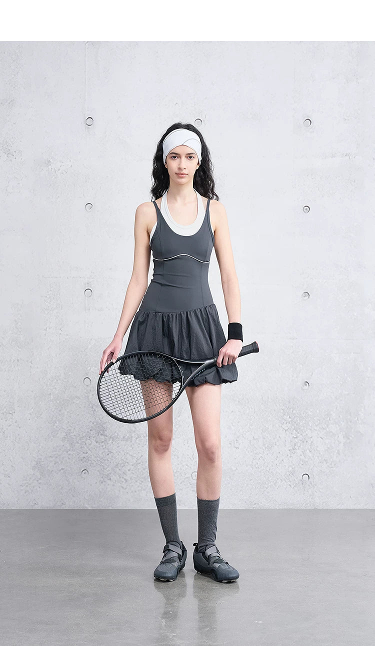 Loose Casual Color-Block Dress and Leggings Set