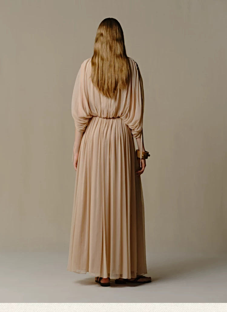 Blush Pink Mulberry Silk Drawstring Top
