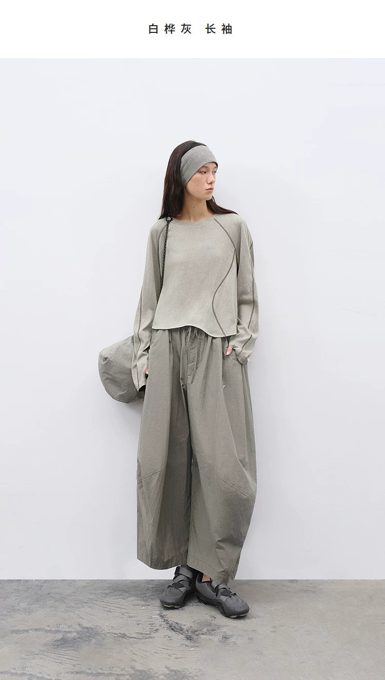 Loose Casual Asymmetrical Cropped T-Shirt