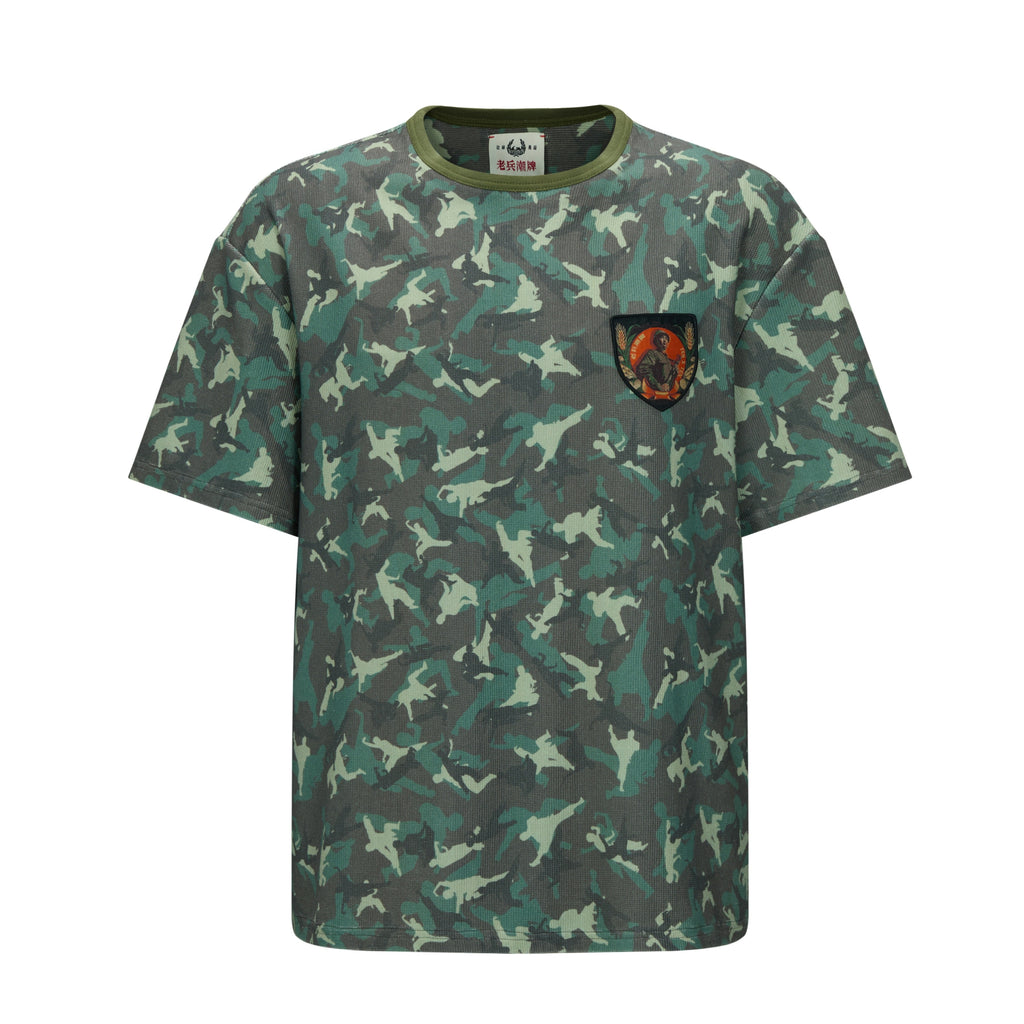 TENXTEN Original Kung Fu Camo Waffle Rib Panel Tee