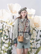 Vintage Jacquard Reversible Cropped Vest
