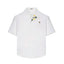 Chamomile Embroidered Asymmetrical Collar Short Sleeve Shirt