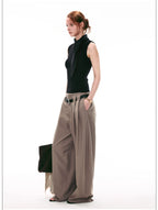 Elegant French Tie-Neck Sleeveless Fitted Top