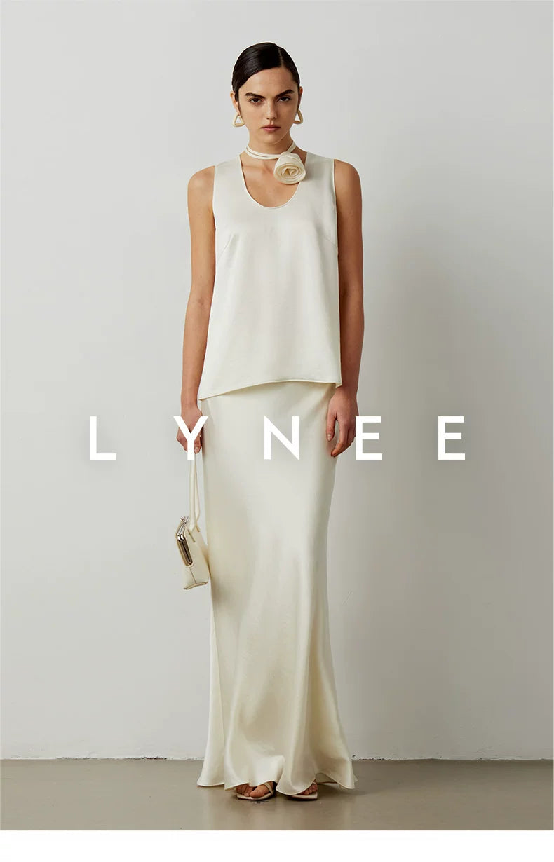 Elegant Satin Fishtail Skirt