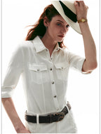 Italian Vintage Slim-Fit Waist-Cinching Safari Shirt