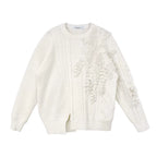 Oversized 3D Leaf Chunky Knit Sweater