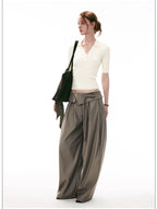 French-Inspired Ribbed Half Sleeve Polo Knit Top