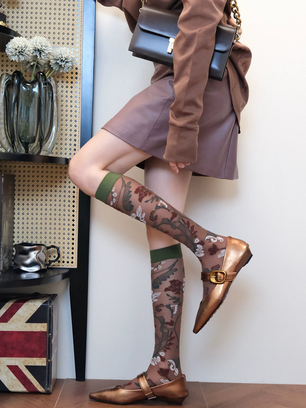 French Vintage Sheer Crew Socks