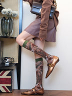 French Vintage Sheer Crew Socks