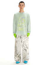 Snake Fountain Hand-Drawn Graffiti Loose Fit Long Sleeve T-Shirt