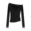 Lace Patchwork Off-Shoulder Knit Top