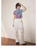 Galaxy Print Stretch Mesh T-Shirt