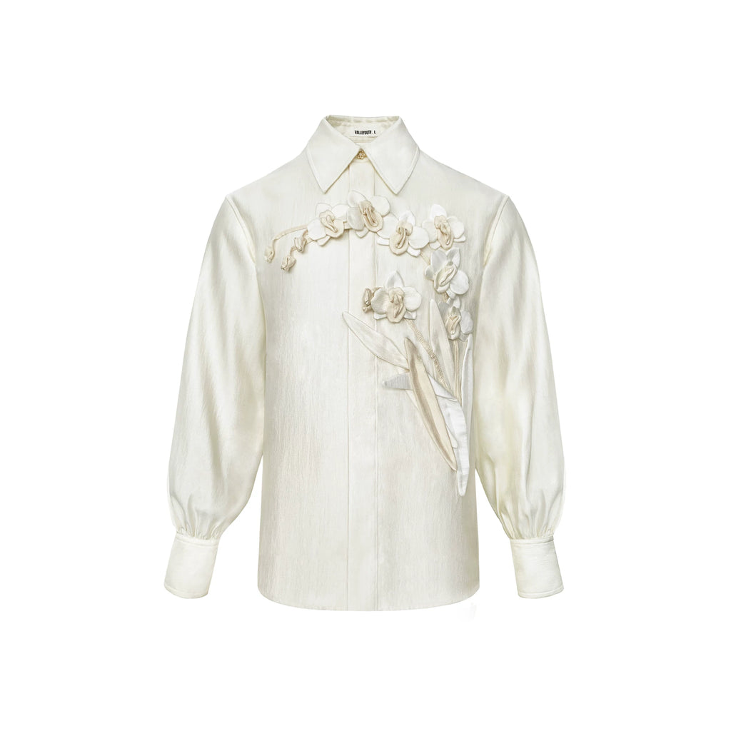 French Orchid Satin Relaxed-Fit Shirt