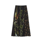 Floral Asymmetric Draped Midi Skirt
