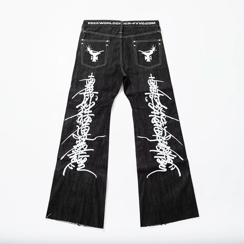 FVVO Red Selvedge Embroidered Raw Denim Jeans