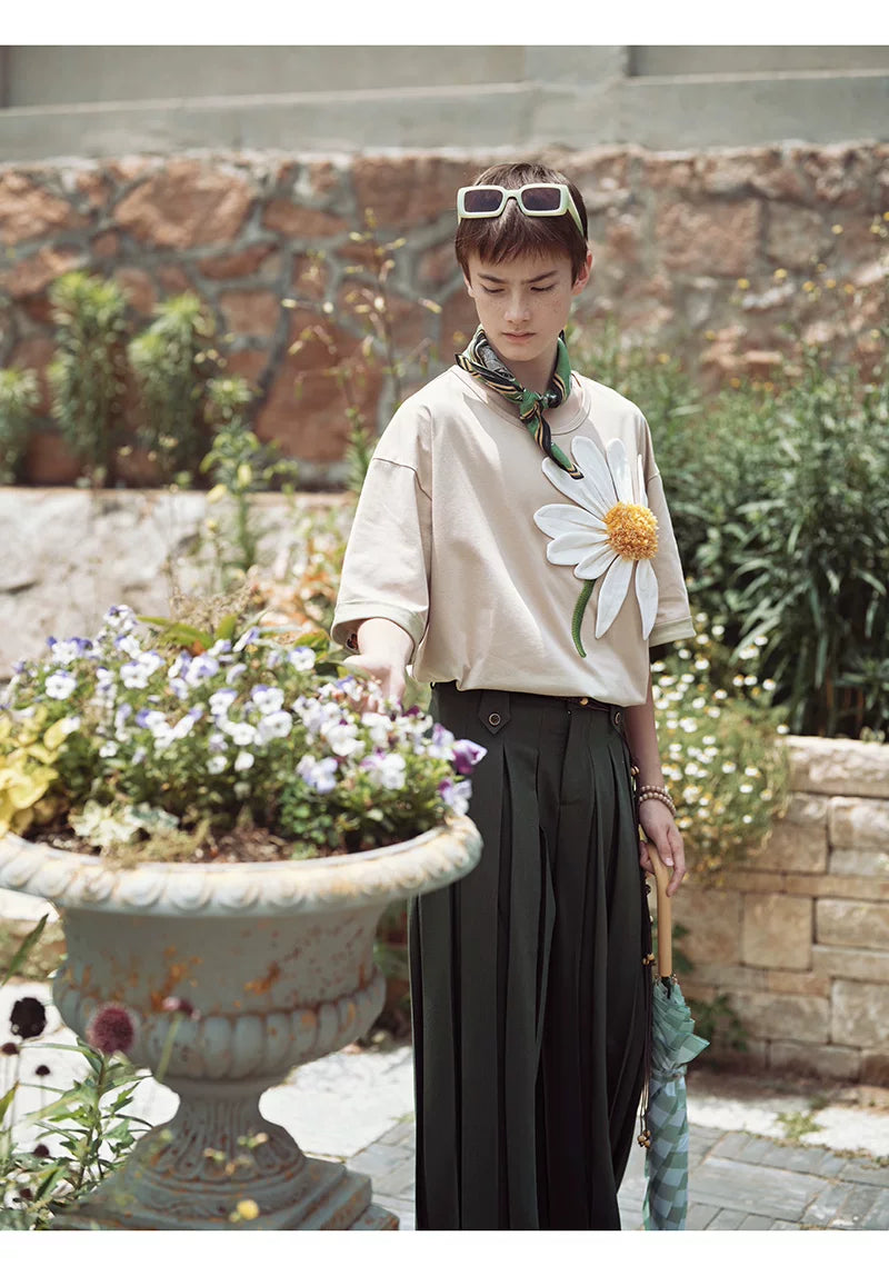 Vintage Dark Green Pleated Jogger Pants