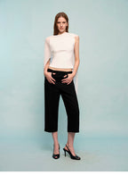 French Sheer Shawl Off-Shoulder Backless Top