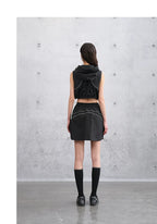 Women’s Elastic Waist Two-in-One Peplum Skort