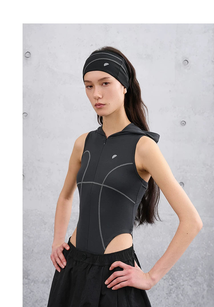 Summer Slim-Fit Sleeveless Hooded Romper T-Shirt