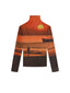 Sunset Print Double-Layer Mesh High-Neck Slim Long Sleeve Top