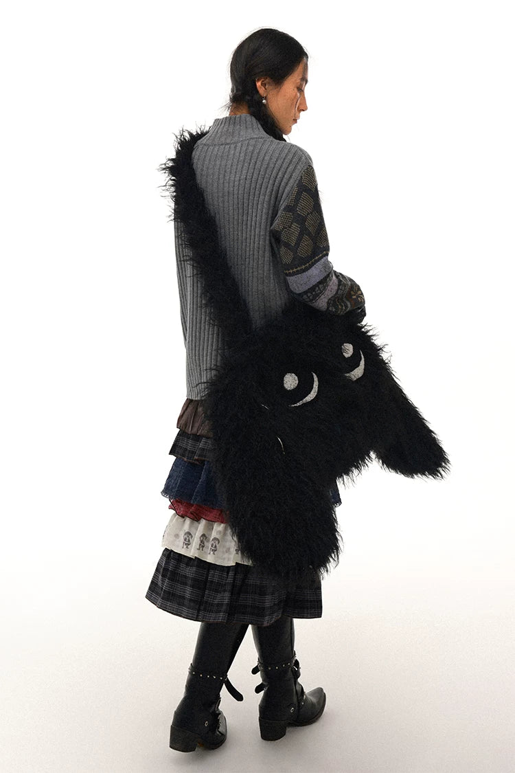Cute Plush Dog Crossbody Bag – Soft Towel Embroidery, Minimalist & Practical