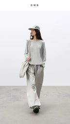 Loose Casual Linen-Blend Patchwork Printed T-Shirt