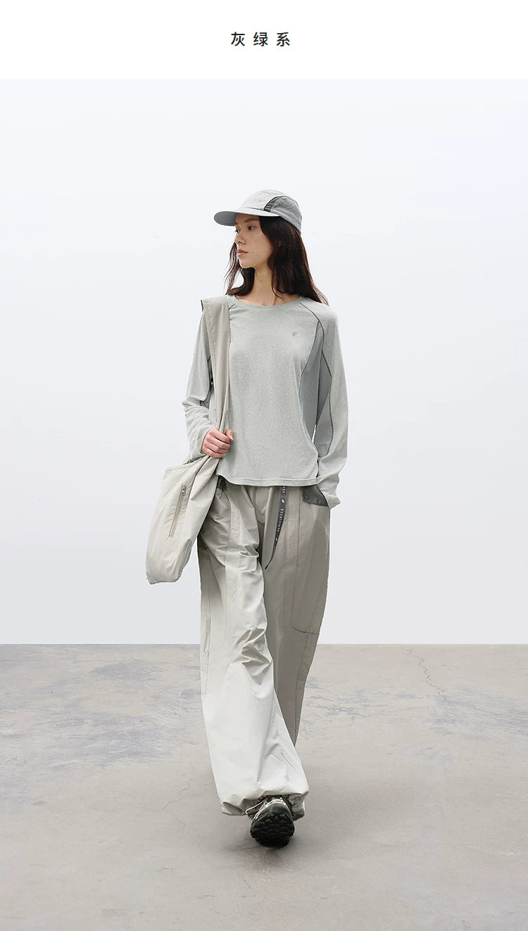 Loose Casual Linen-Blend Patchwork Printed T-Shirt