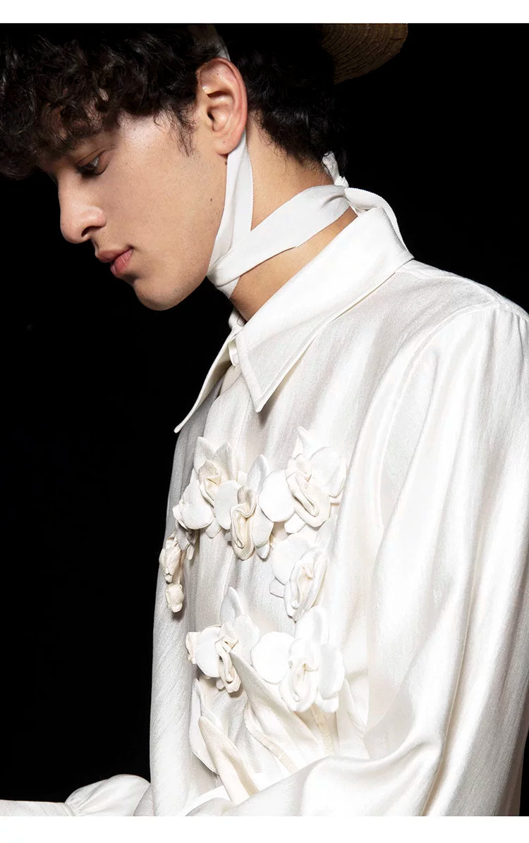 French Orchid Satin Relaxed-Fit Shirt