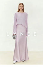 Elegant Satin Fishtail Skirt
