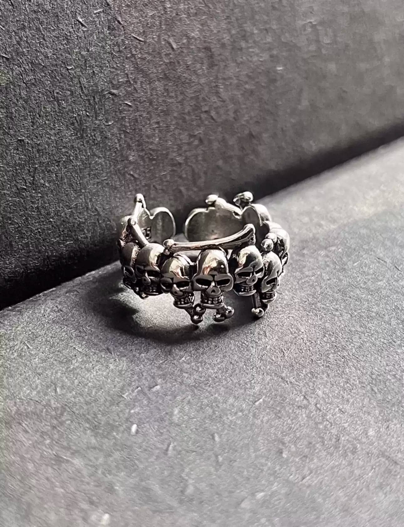 Vintage Skull Silver-Plated Ring Main image