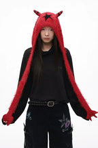 Grotesque Faux Mink Snail Star Knit Beanie