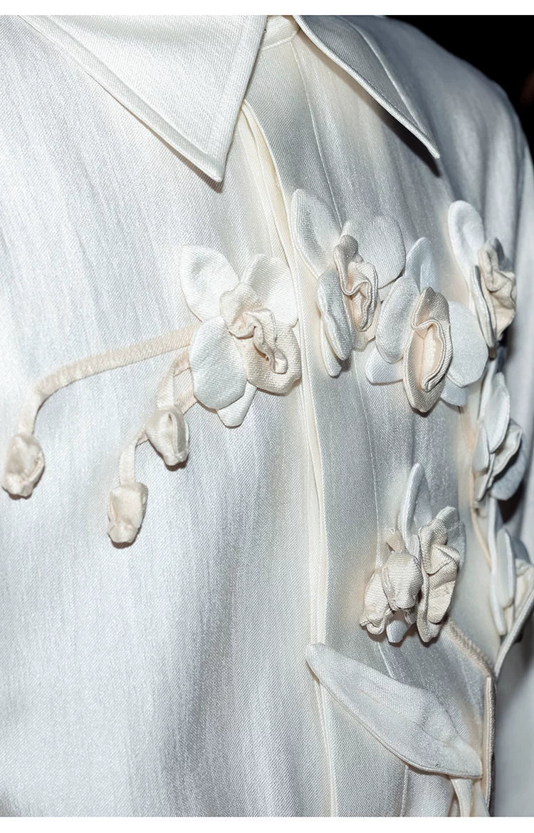 French Orchid Satin Relaxed-Fit Shirt