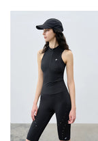 Summer Slim-Fit Hooded Mesh Panel Vest with Mini Stand Collar