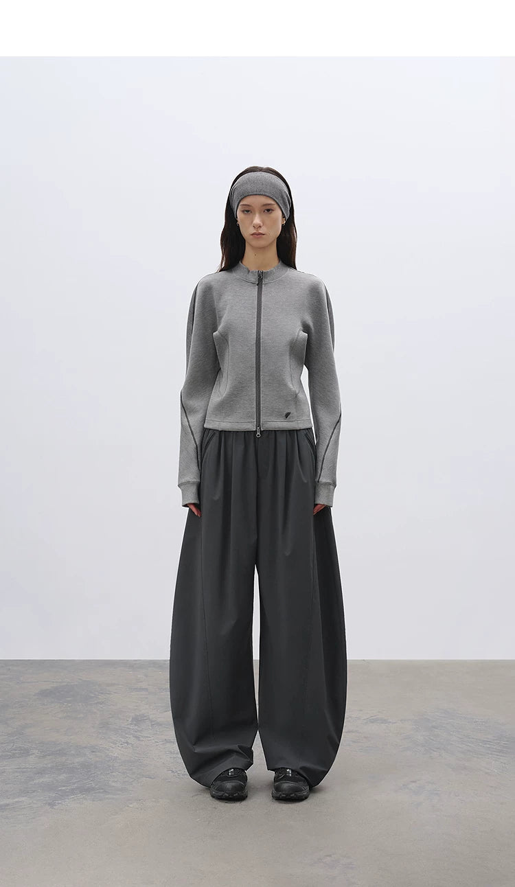 Loose Sun-Protective Cool Pants with Elastic Waist – Curved Casual Trousers
